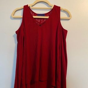 maroon cold shoulder long sleeve